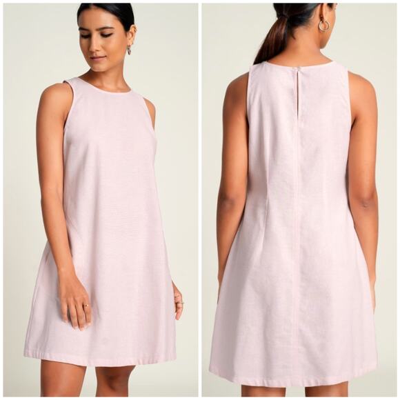 Arienti Women's Tessa Linen Blend Dress Pink US 8 UK 10 - Picture 1 of 10